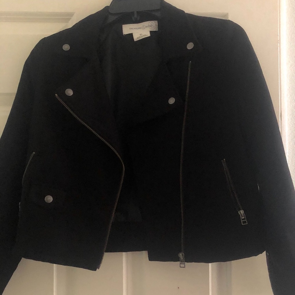 Tucker and Tate black suede Moto jacket